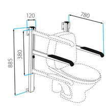 Toilet support frame, wall mounting